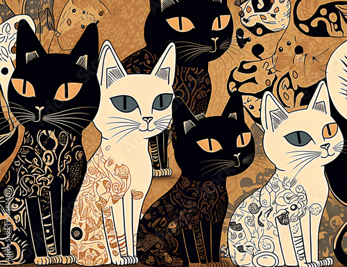 Cats pattern made by generative ai