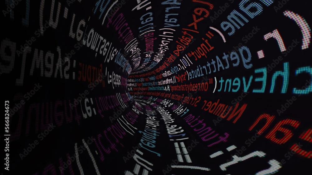 Driving through code data tunnel Driving through code data tunnel