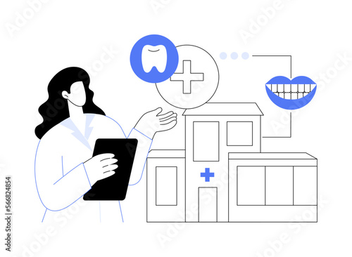 Dental esthetic clinic abstract concept vector illustration.