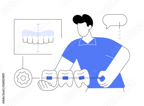 Orthodontic services abstract concept vector illustration.