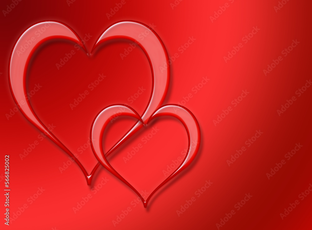 two hearts joined on red background two hearts joined on red background