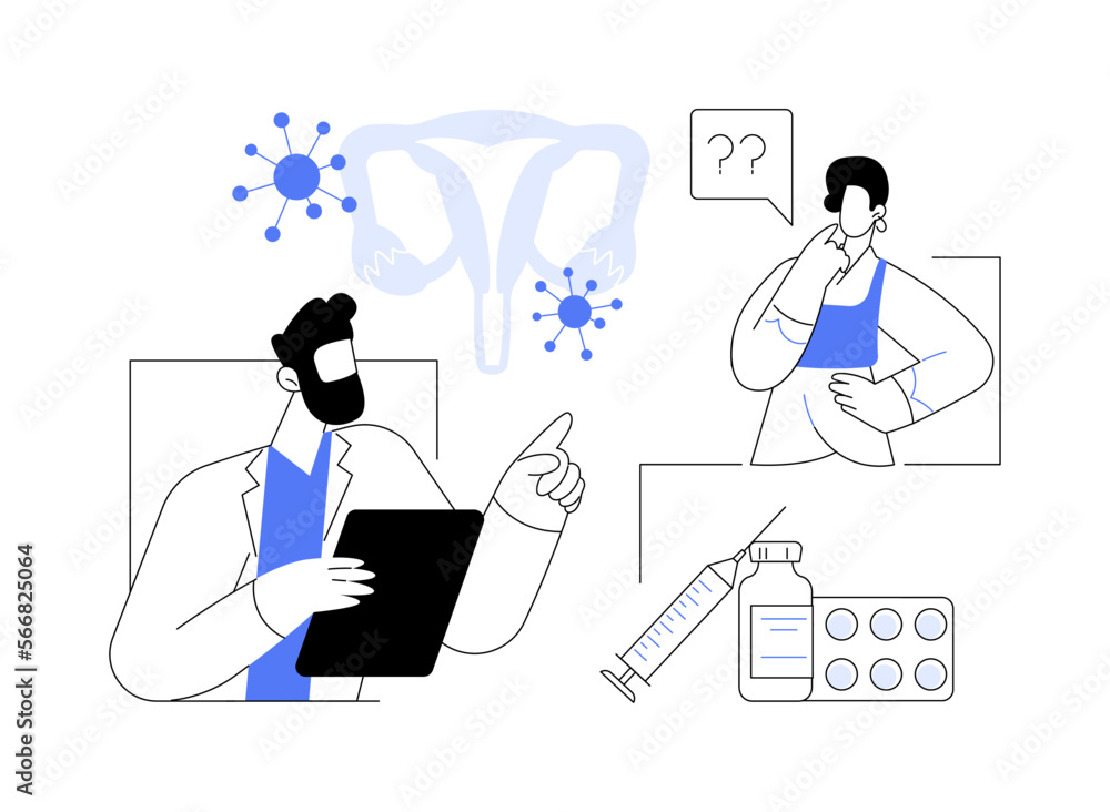 Human papillomavirus treatment abstract concept vector illustration. Human papillomavirus treatment abstract concept vector illustration.