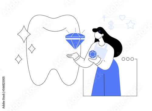 Grills jewelry teeth abstract concept vector illustration.