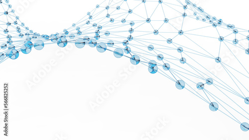 Clear blue atom structure on white background. Concept of biological science, network technology and human strategy. 3D CG. 3D high quality rendering. 3D illustration. PNG format file.