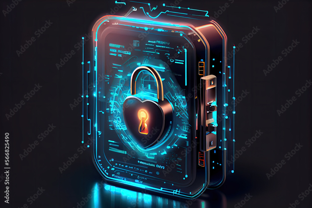 Illustration for cybersecurity and data protection