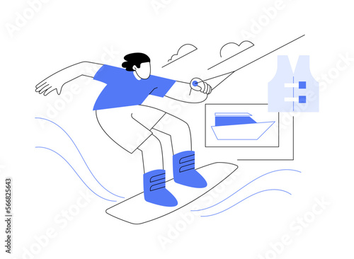 Wakeboarding abstract concept vector illustration.