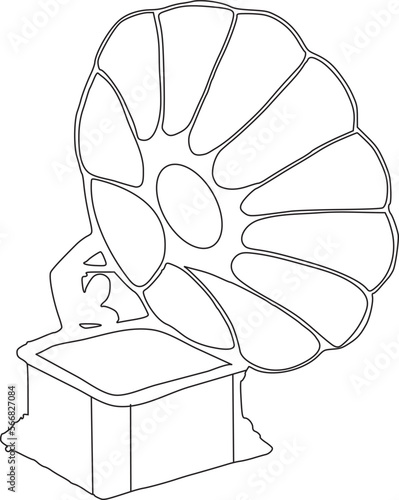 Vintage phonograph coloring page