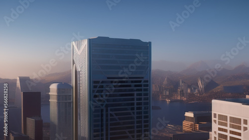 modern skyscraper in the city  business  Generative AI