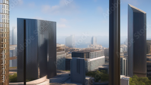 modern skyscraper in the city  business  Generative AI