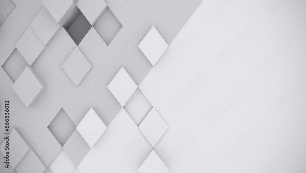 Fototapeta premium Abstract background of rhombuses. Gray color. 3d rendering.