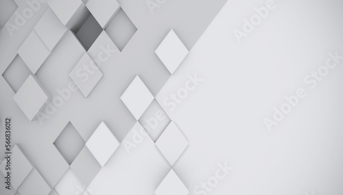 Abstract background of rhombuses. Gray color. 3d rendering.