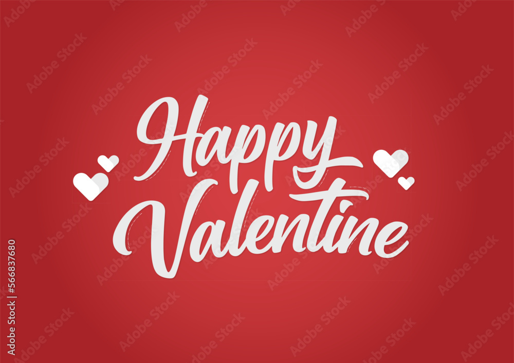 Happy valentine's writing and love icon with red background gradation Happy valentine's writing and love icon with red background gradation