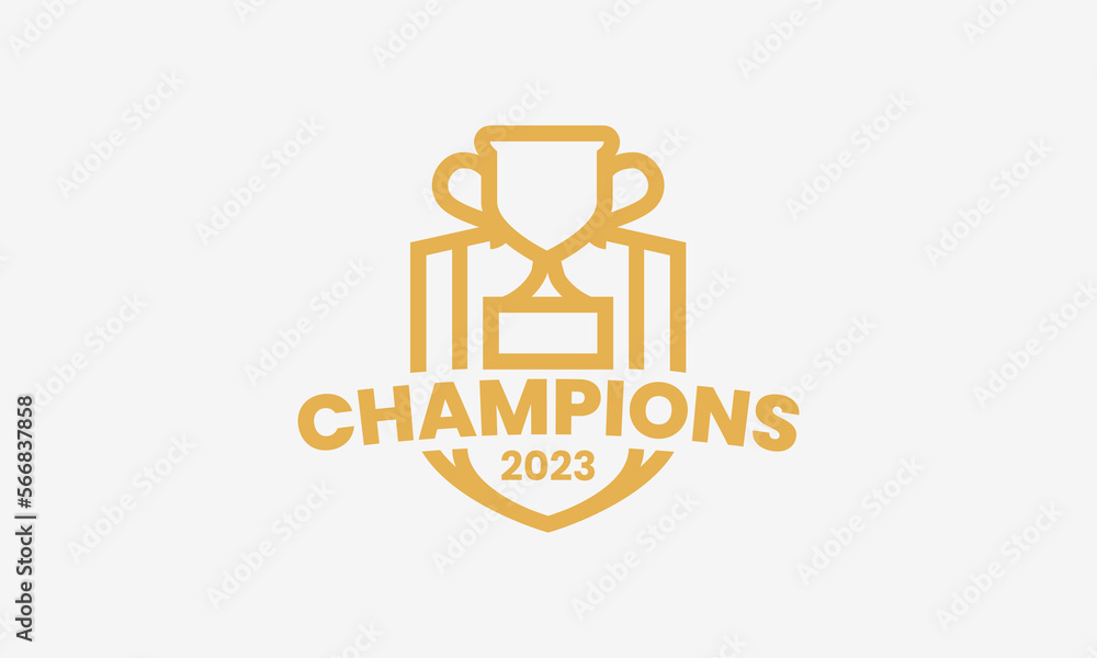 Trophy logo for the champions with simple style Trophy logo for the champions with simple style