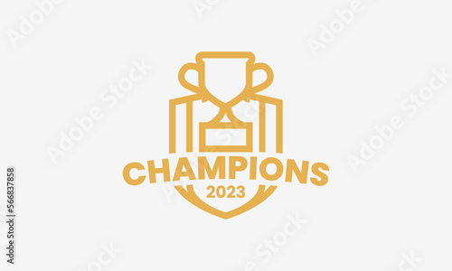 Trophy logo for the champions with simple style