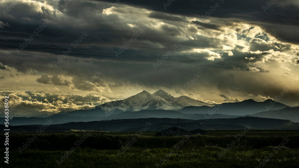 View of Long's Peak on Tuesday, June 1, 2021 from Longmont Colorado