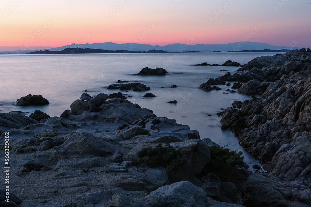 Landscapes in the Mediterranean on the coast of Sardinia