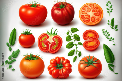 Tomato Treasures: An Illustration Set of Tomatoes. Generative AI