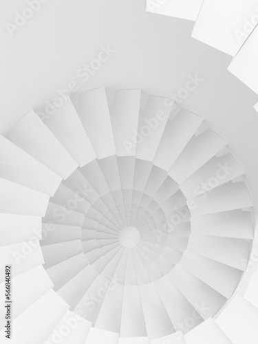 シンプルな白い螺旋階段 3Dイラストレーション