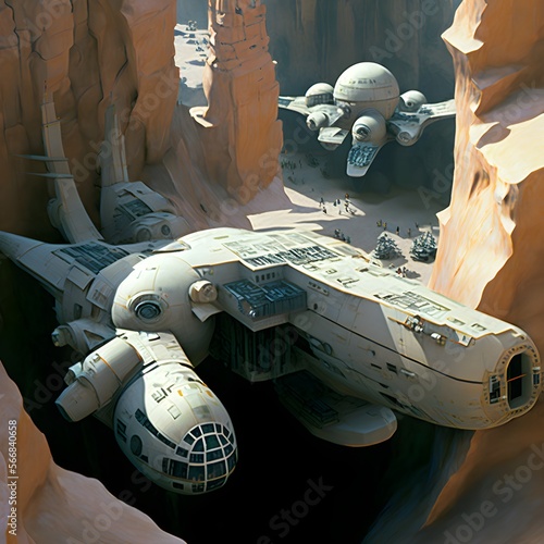 Fotografie, Tablou star wars spaceships made of American bombardier airplane from second world war