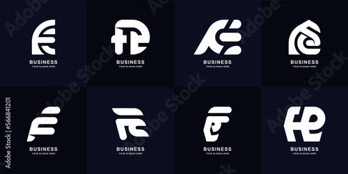 Collection letter FE or EF monogram logo design