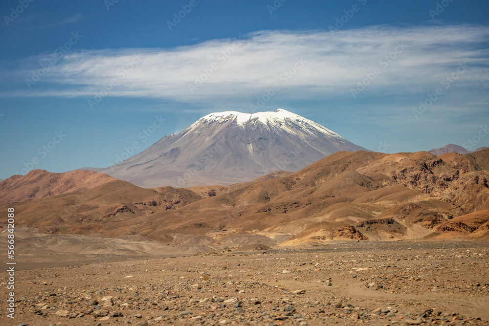 Lascar Volcano and dramatic volcanic landscape at Sunset, Atacama Desert, Chile Lascar Volcano and dramatic volcanic landscape at Sunset, Atacama Desert, Chile