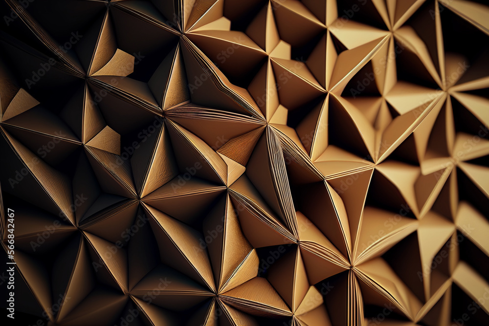 Flower gold background patterns 3d style created with generative ai Flower gold background patterns 3d style created with generative ai