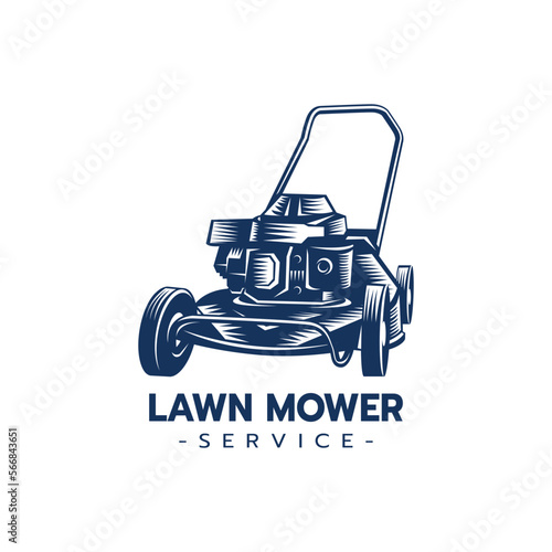 Lawn mower service logo icon isolated