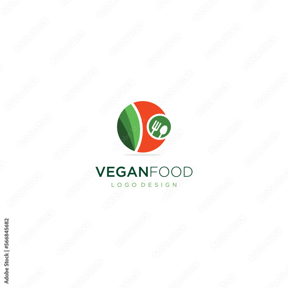 Vegan food restaurant logo vector template art Vegan food restaurant logo vector template art