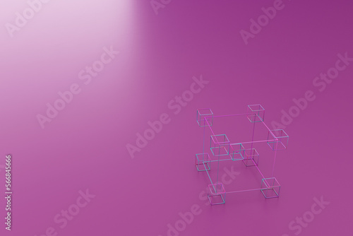 Abstract 3d geometry with different colors