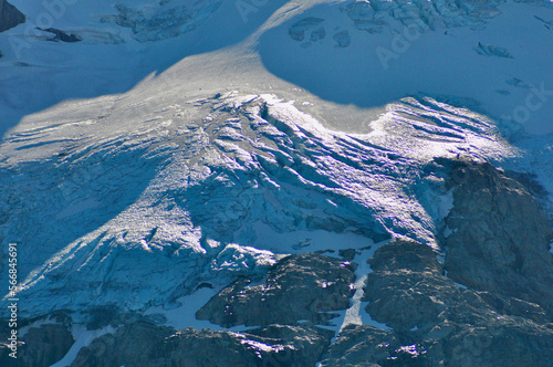 Light reflecting on the glacier photo