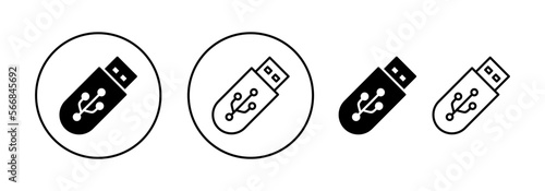 Usb icon vector for web and mobile app. Flash disk sign and symbol. flash drive sign.