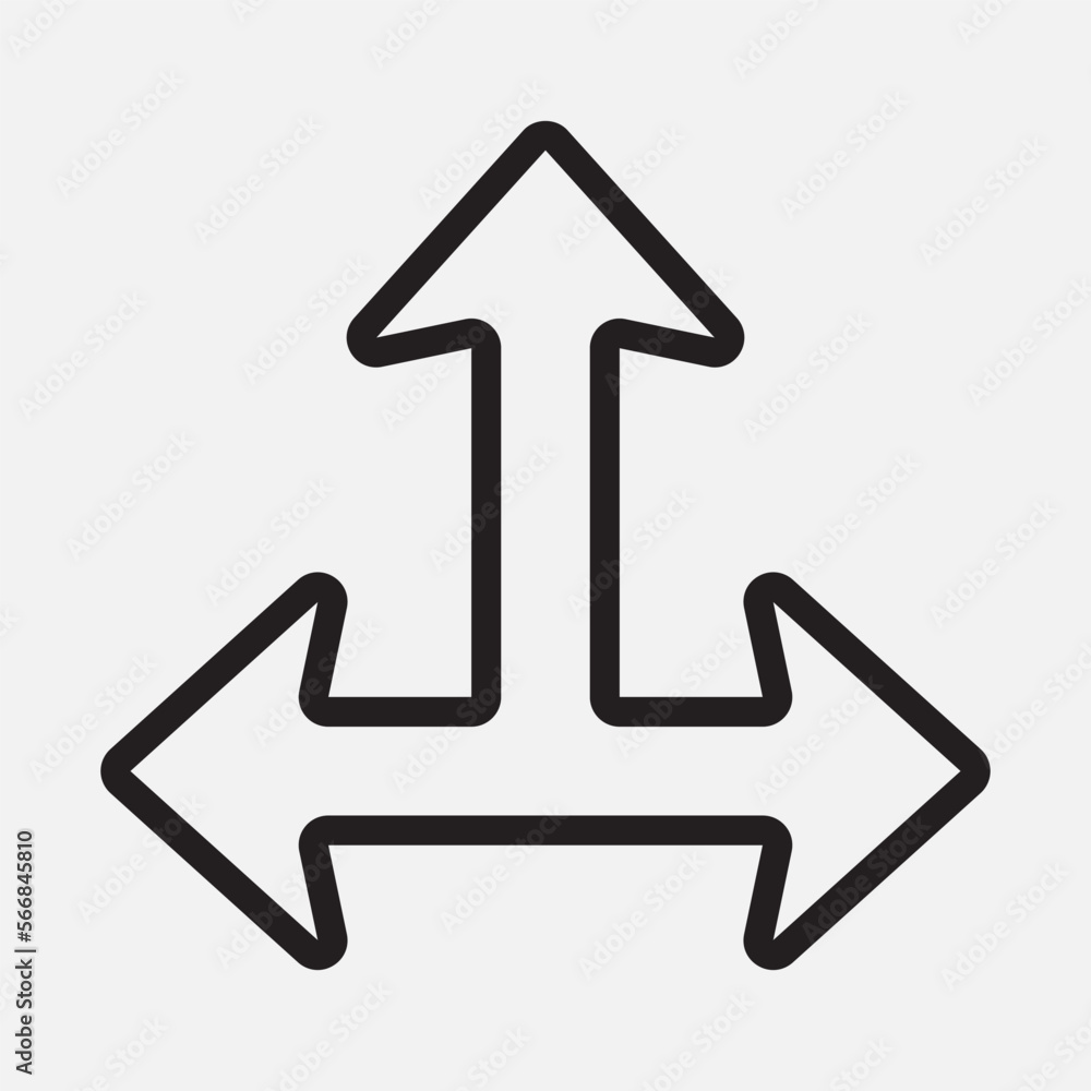 Triple arrow icon vector illustration in line style, use for website mobile app presentation Triple arrow icon vector illustration in line style, use for website mobile app presentation
