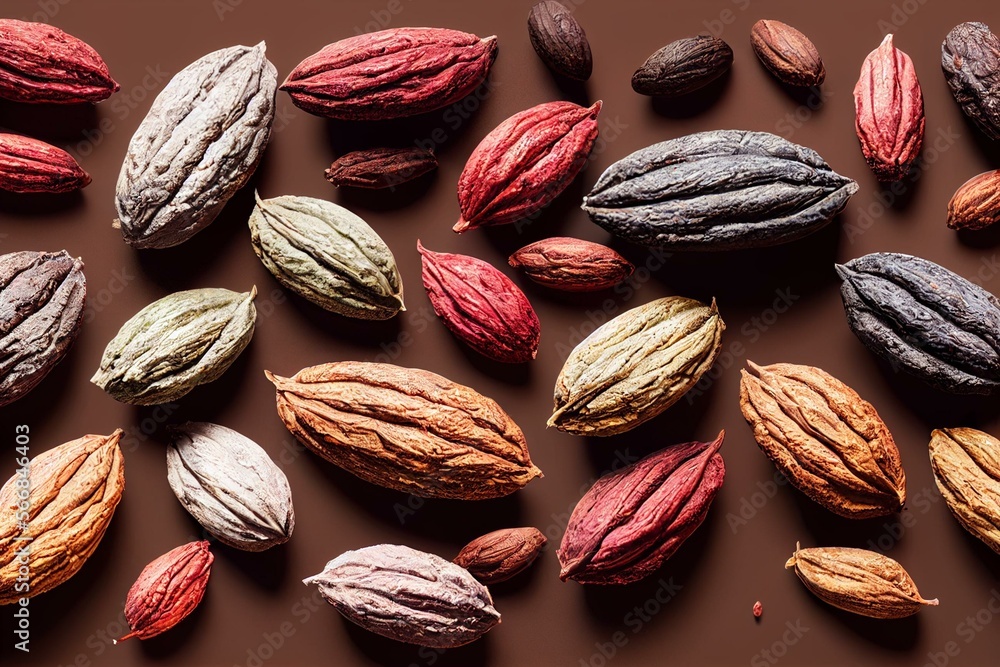 Processed Cocoa nibs, fermented beans, pods, cacao mass, powdered