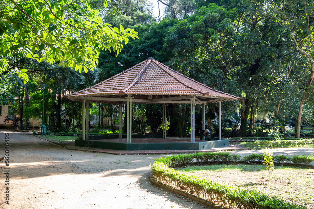 Parque Vicentina Aranha, in Sao Jose dos Campos, Brazil. Chapel and Old Sanatorium.