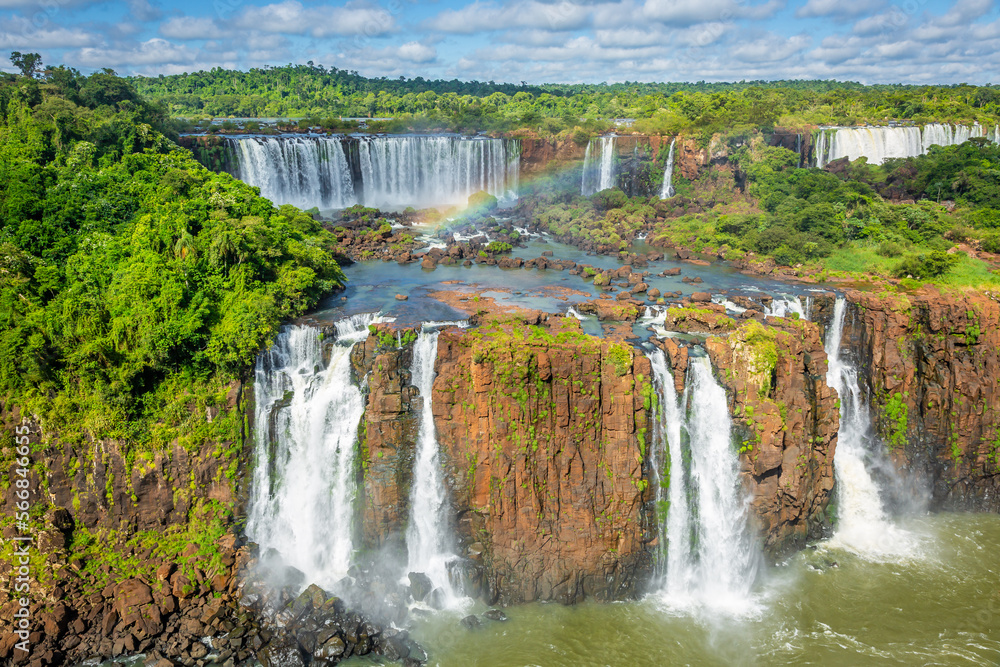 Iguacu falls on Argentina Side from southern Brazil side, South America