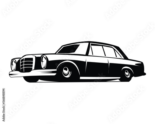 Luxury vintage car silhouette logo vector concept isolated badge emblem