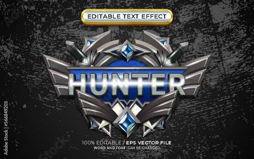 Hunter Game Badge 3D Editable Text Effect