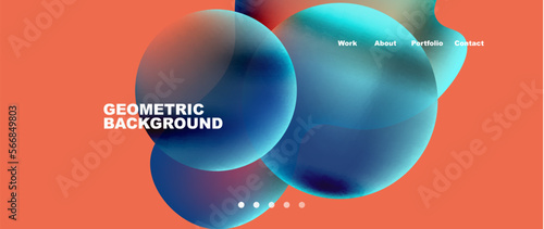 Flowing gradient colors and round elements and circles. Vector illustration for wallpaper, banner, background, leaflet, catalog, cover, flyer