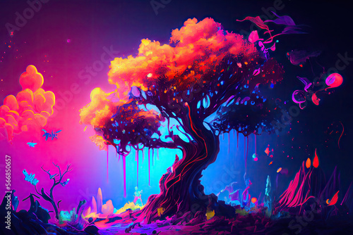 Colorful illustration of a tree