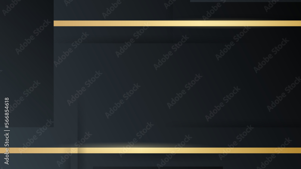 Abstract black geometric background with gold lines. Golden invitation, brochure or banner with minimalistic geometric style. Gold lines, Glitter, Frame, Vector Fashion Wallpaper, Poster, Blackboard. Abstract black geometric background with gold lines. Golden invitation, brochure or banner with minimalistic geometric style. Gold lines, Glitter, Frame, Vector Fashion Wallpaper, Poster, Blackboard.