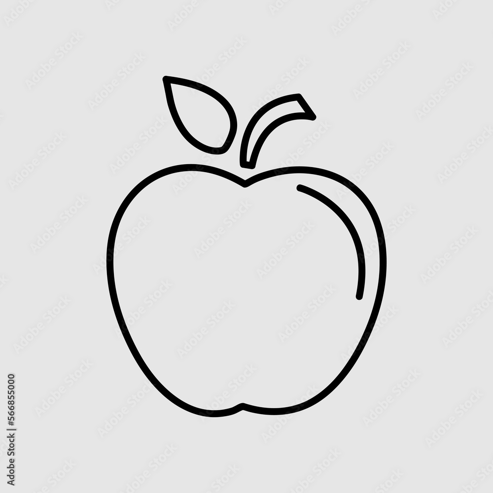 illustration of apple with leaf illustration of apple with leaf