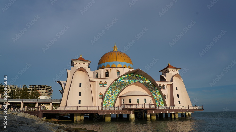 Mosque|Masjid Selat Melaka|Pulau Melaka|馬六甲海峽清真寺