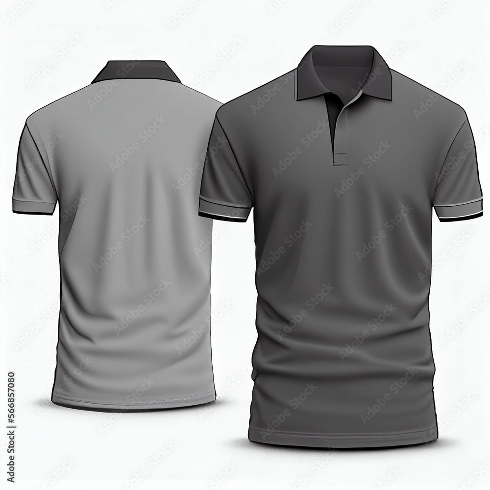 Polo Shirt Mockup Template Front and Back Stock Illustration | Adobe Stock