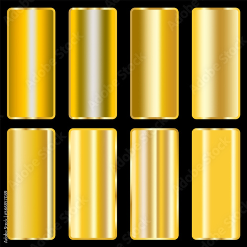 golden rectangular plates. Vector illustration.