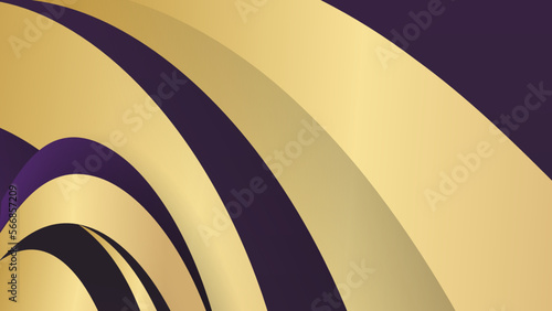 Abstract violet and gold wavy background. Wavy luxury gold lines background. Usable for design template, banner, etc.