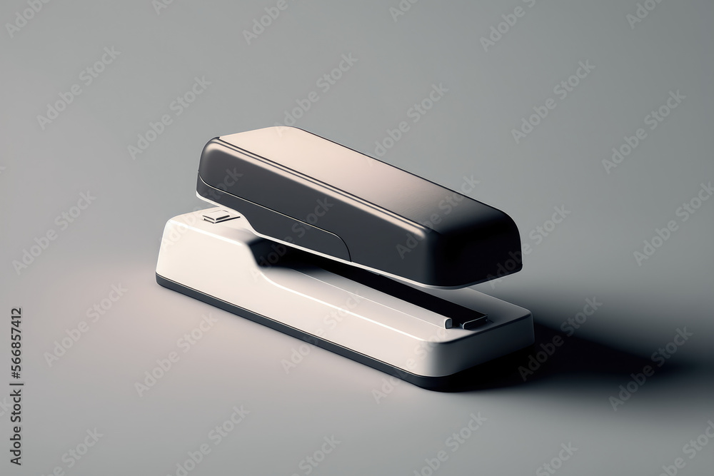 Stylized minimalist stapler on plain background, generative ai Stylized minimalist stapler on plain background, generative ai