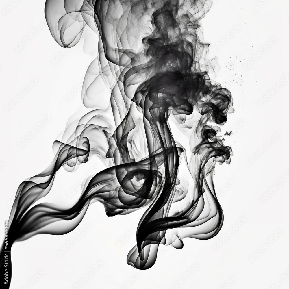 Dark and mysterious smoke rising against a white background, ethereal and mesmerizing display of swirling, billowing smoke, captivating and mesmerizing, vivid, enchanting Dark and mysterious smoke rising against a white background, ethereal and mesmerizing display of swirling, billowing smoke, captivating and mesmerizing, vivid, enchanting