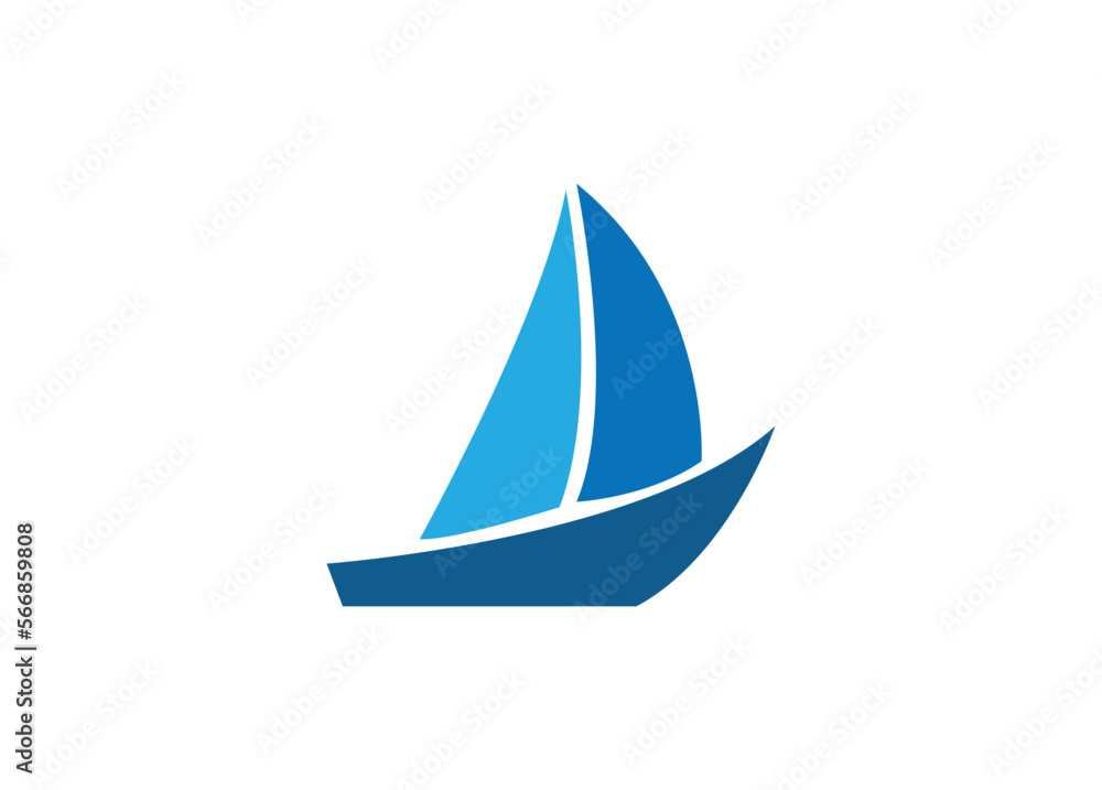 Ship boat yacht transportation icon vector illustration logo template.