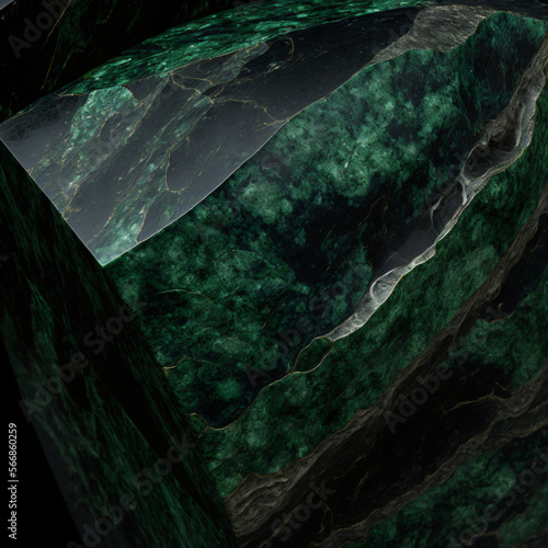 green and black granite texture background Generative Ai