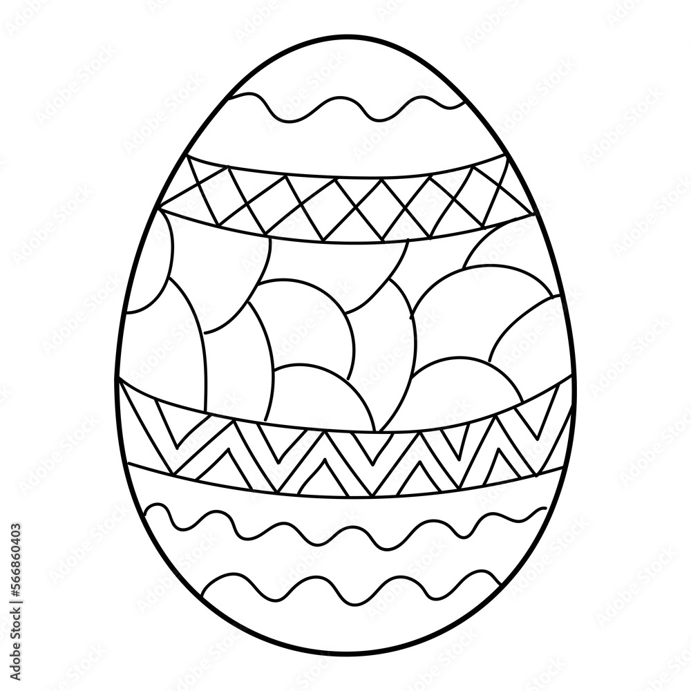 Sketch of Easter egg on white background Sketch of Easter egg on white background